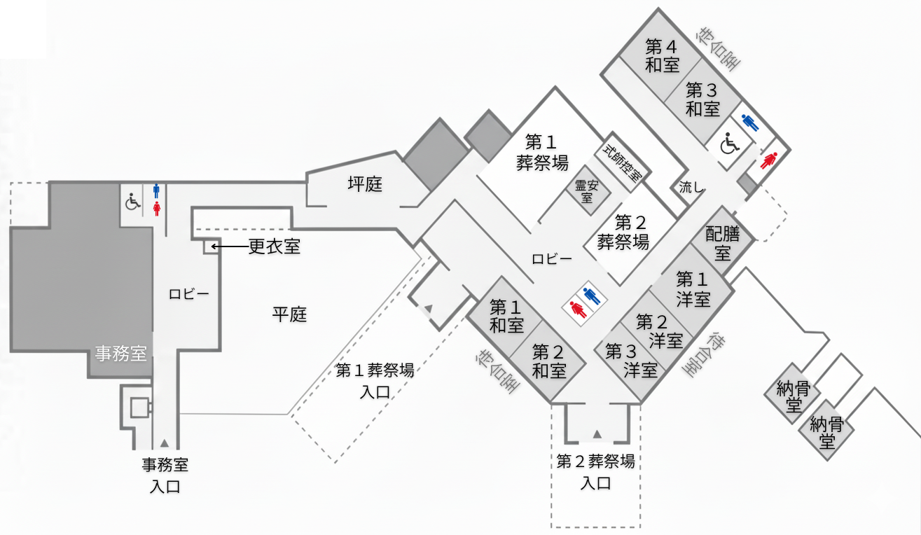 思い出の里会館館内配置図